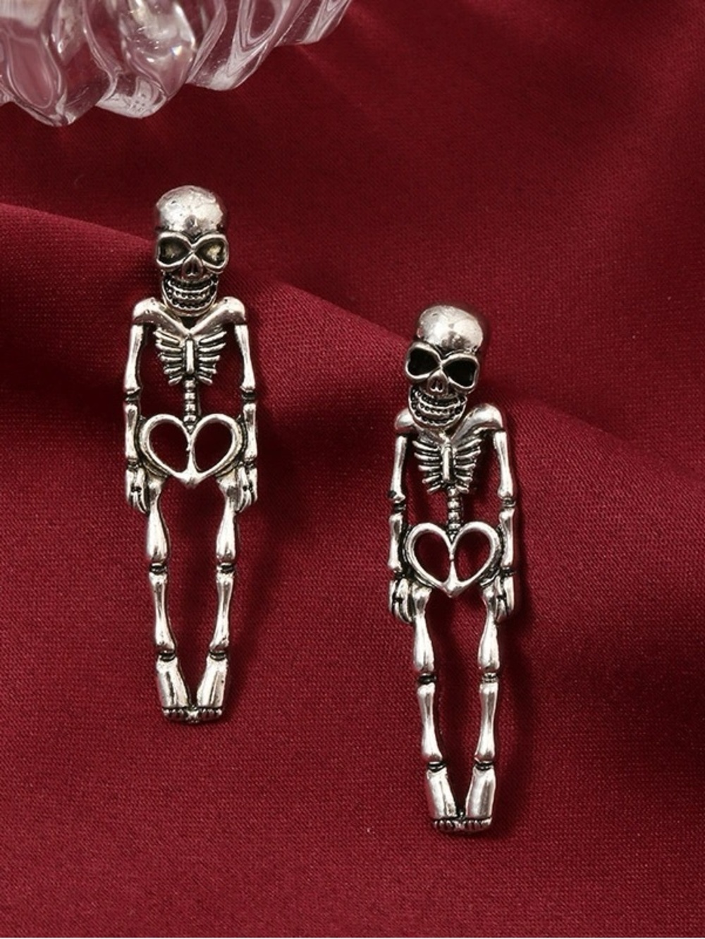 Silver Heart-Pelvis Skeleton Accent Pair - Gothic Home Art